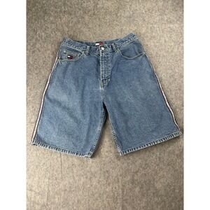 Vintage Tommy Hilfiger Jean Shorts Men's 34 Denim Side Freedom Stripe 90s